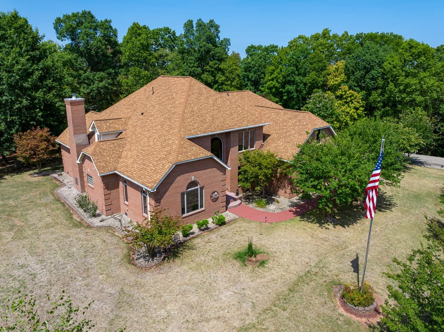 Aerial view of a residential real estate listing on Moriah Drive