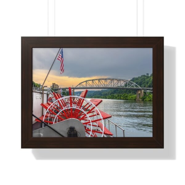 Framed | Sternwheel Boat on the Kanawha River at Sunset - Image 13