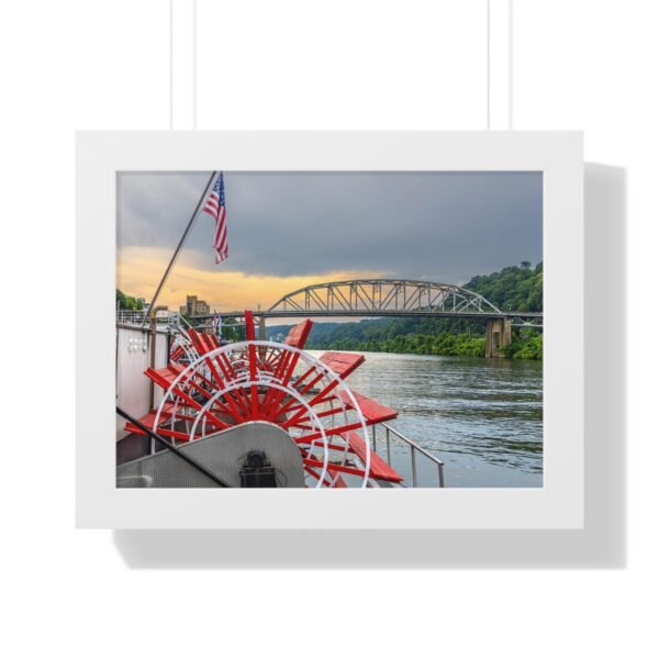 Framed | Sternwheel Boat on the Kanawha River at Sunset - Image 19