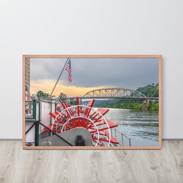 Framed | Paddlewheel Boat at Sunset - Image 2